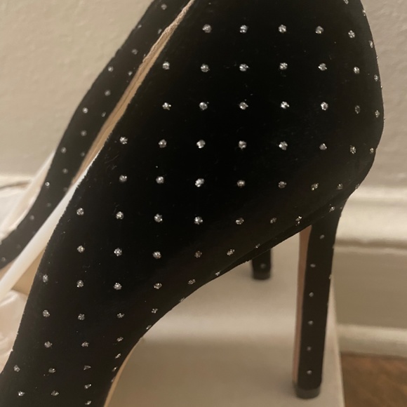 Jimmy Choo Romy 100 - Black Velvet Shimmer Dot